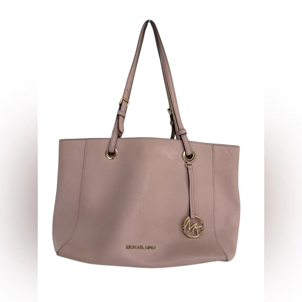 Michael Kors Walsh Pink Leather Tote Multifunction Laptop Bag
